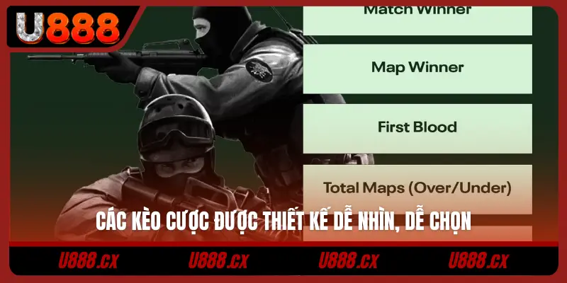 Các kèo cược được thiết kế dễ nhìn, dễ chọn