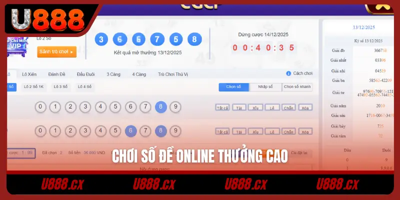 Chơi số đề online thưởng cao