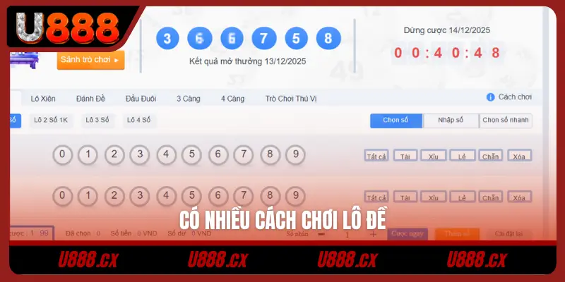 Có nhiều cách chơi lô đề