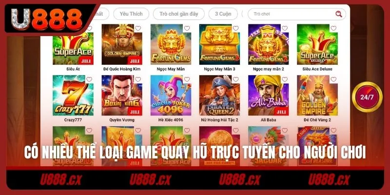 Có nhiều thể loại game quay hũ trực tuyến cho người chơi