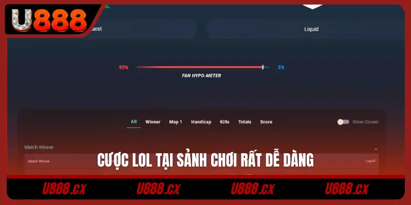 Cược LOL tại sảnh chơi rất dễ dàng