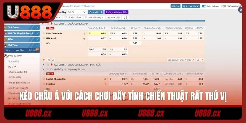 Kèo châu Á với cách chơi đầy tính chiến thuật rất thú vị