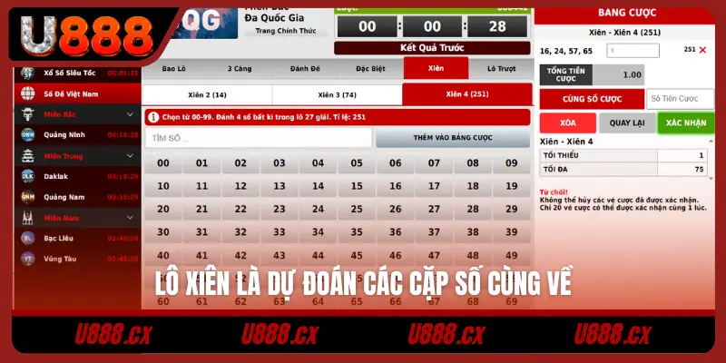 Lô xiên là dự đoán các cặp số cùng về