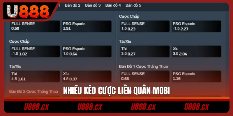 Nhiều kèo cược Liên Quân Mobi